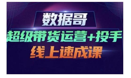 数据哥·超级带货运营+投手线上速成课，快速提升运营和熟悉学会投手技巧-天天有课网