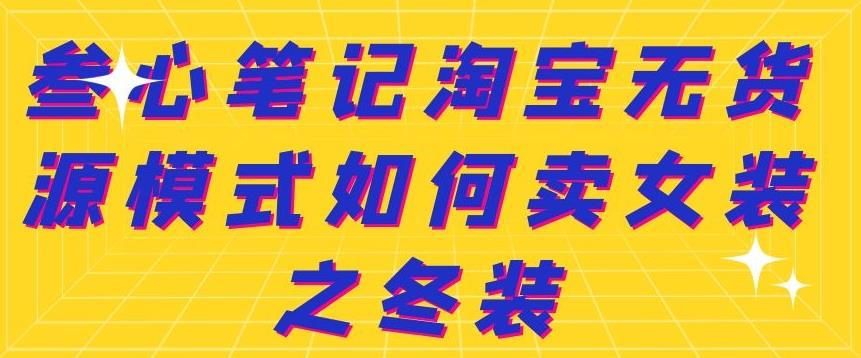 叁心笔记淘宝无货源模式如何卖女装之冬装-天天有课网
