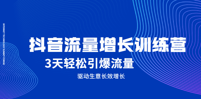 抖音流量增长训练营，3天轻松引爆流量，驱动生意长效增长-天天有课网