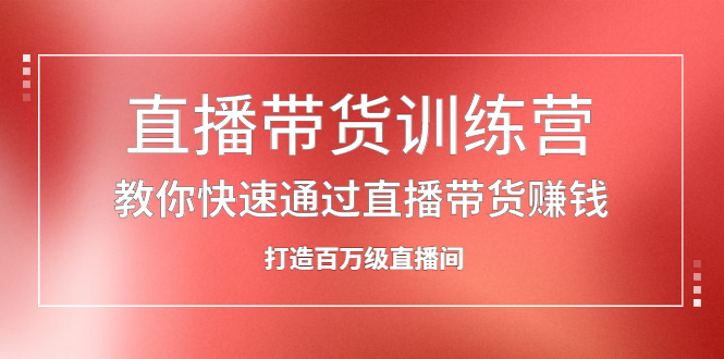 直播带货训练营，教你快速通过直播带货赚钱，打造百万级直播间-天天有课网