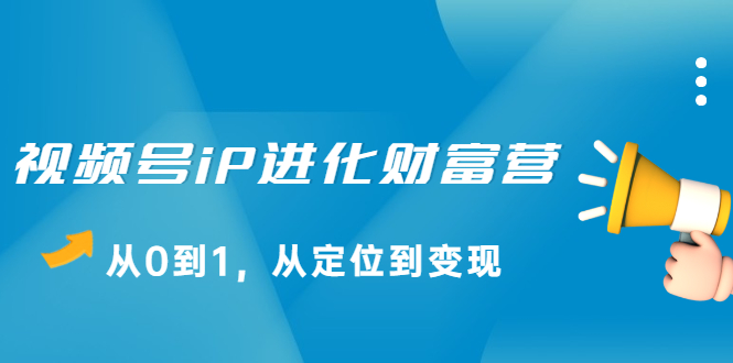 视频号iP进化财富营第1期，21天从0到1，从定位到变现-天天有课网