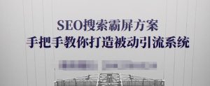 SEO搜索霸屏方案，手把手教你打造被动引流系统【视频课程】-天天有课网