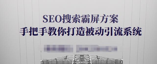 SEO搜索霸屏方案，手把手教你打造被动引流系统【视频课程】-天天有课网