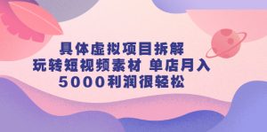 具体虚拟项目拆解，玩转短视频素材，单店月入几万+【视频课程】-天天有课网