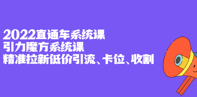 2022直通车系统课+引力魔方系统课，精准拉新低价引流、卡位、收割-天天有课网
