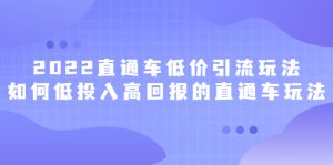 2022直通车低价引流玩法，教大家如何低投入高回报的直通车玩法-天天有课网