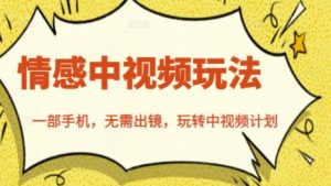 北北情感中视频玩法，一部手机，无需出镜，玩转中视频计划-天天有课网