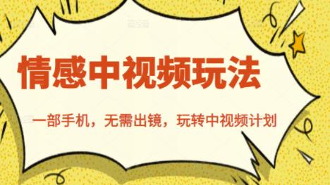 北北情感中视频玩法，一部手机，无需出镜，玩转中视频计划-天天有课网
