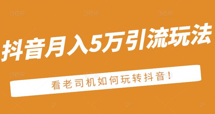 老古董·抖音月入5万引流玩法，看看老司机如何玩转抖音(附赠：抖音另类引流思路)-天天有课网