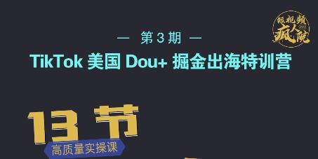TikTok美国Dou+掘金出海特训营，美国dou+成功投放95%-天天有课网