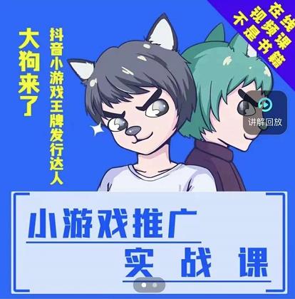 大狗来了：小游戏推广实战课，带你搭建一个游戏推广变现账号-天天有课网