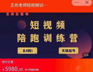 王欢红宝书短视频培训营,从认知、起号、实操、运营,适合新人起步-天天有课网