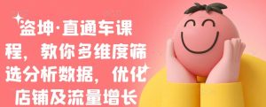 盗坤·直通车课程，教你多维度筛选分析数据，优化店铺及流量增长-天天有课网