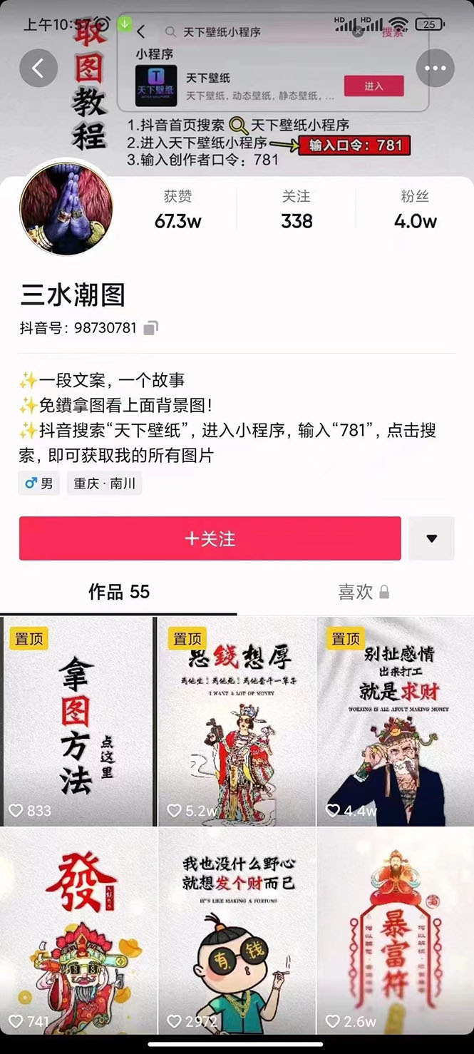 国潮壁纸变现项目，新手可操作日赚200+【素材+软件+教程】-天天有课网