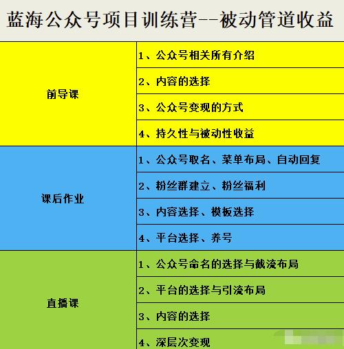 米辣微课·蓝海公众号项目训练营，手把手教你实操运营公众号和小程序变现-天天有课网