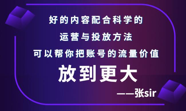 张sir账号流量增长课，告别海王流量，让你的流量更精准-天天有课网