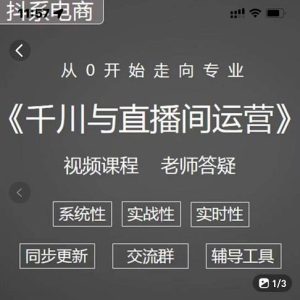 阳光·千川与直播间运营从0开始走向专业,93节完整版-天天有课网