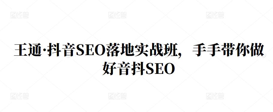 王通·抖音SEO落地实战班，手‬手带你做好音抖‬‬SEO-天天有课网