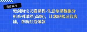 樊剑淘宝天猫课程-生意参谋数据分析系列课程(高级),让您轻松运营店铺,帮助打造爆款-天天有课网