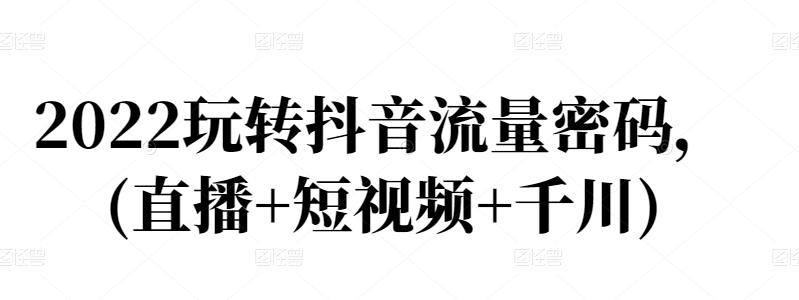 2022玩转抖音流量密码，(直播+短视频+千川)-天天有课网