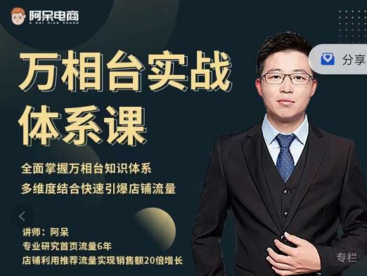 阿呆-万相台实战体系课，帮您全面掌握万相台知识体系-天天有课网
