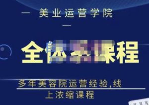 网红美容院全套营销落地课程，多年美容院运营经验，线上浓缩课程-天天有课网