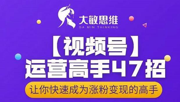 大敏思维-视频号运营高手47招，让你快速成为涨粉变现高手-天天有课网