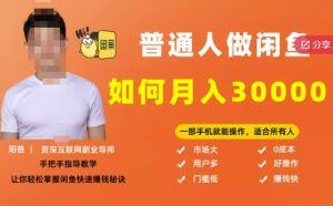 【月入30000+的闲鱼副业模式】,一部手机就能操作,适合所有想赚钱的人-天天有课网