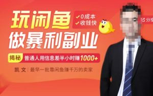 【闲鱼无货源赚钱】一部手机开启闲鱼副业，0成本用信息差日赚1000+-天天有课网