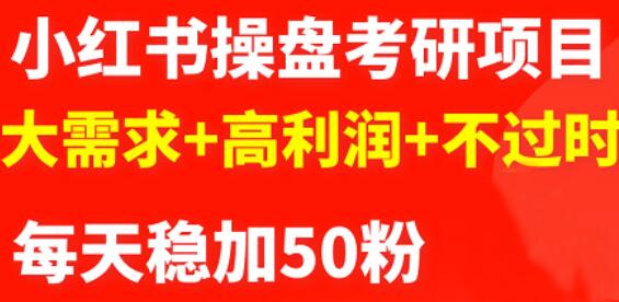 最新小红书操盘考研项目：大需求+高利润+不过时-天天有课网