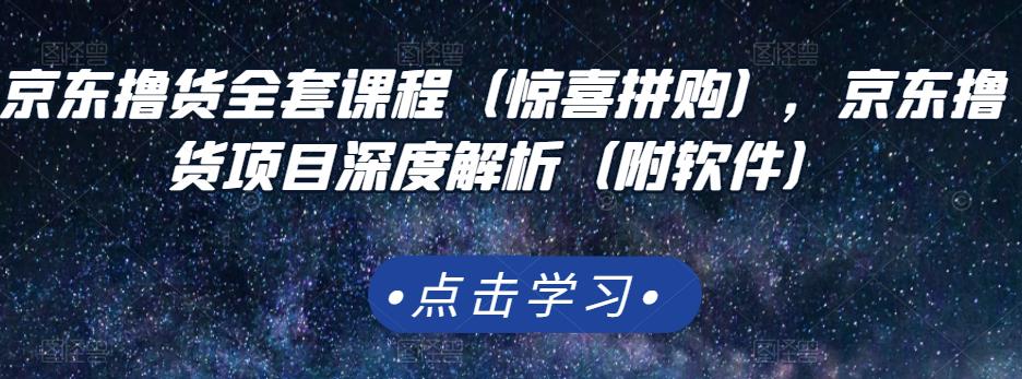 京东撸货全套课程（惊喜拼购），京东撸货项目深度解析（附软件）-天天有课网