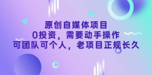 原创自媒体项目,0投资,需要动手操作,可团队可个人,老项目正规长久-天天有课网