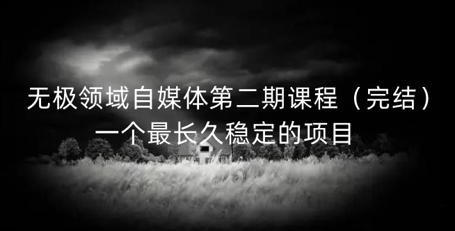 无极领域自媒体第二期课程（完结），一个最长久稳定的项目-天天有课网