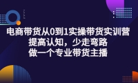 电商带货从0到1实操带货实训营:提高认知,少走弯路,做一个专业带货主播-天天有课网