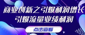 《商业创新之引爆利润增长》引爆流量业绩利润-天天有课网