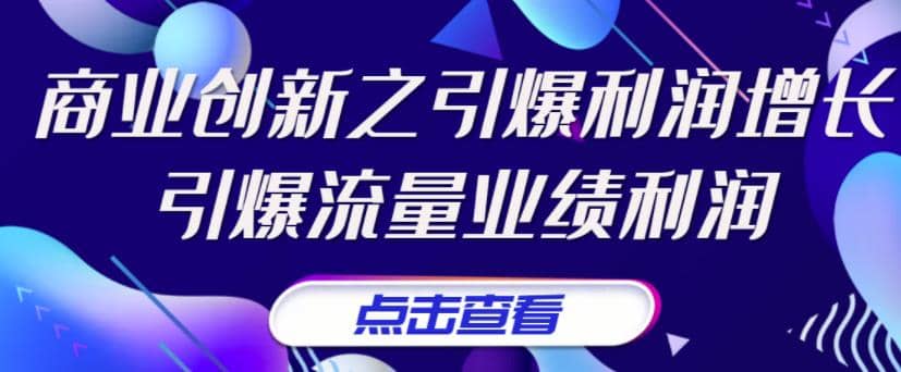 《商业创新之引爆利润增长》引爆流量业绩利润-天天有课网