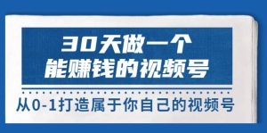 30天做一个能赚钱的视频号，从0-1打造属于你自己的视频号 (14节-价值199)-天天有课网
