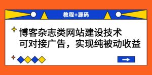 博客杂志类网站建设技术，可对接广告，实现纯被动收益（教程+源码）-天天有课网