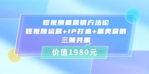 短视频垂营销方法论:短视频运营+IP打造+垂类营销，三频共振（价值1980）-天天有课网