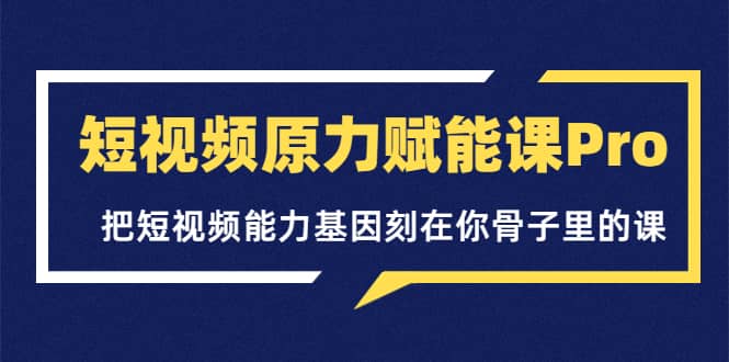 短视频原力赋能课Pro，把短视频能力基因刻在你骨子里的课（价值4999元）-天天有课网