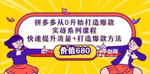 拼多多从0开始打造爆款实战系列课程:快速提升流量+打造爆款方法-天天有课网