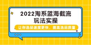 2022淘系蓝海截流玩法实操：让你选品速度更快，提高选品质量（价值599）-天天有课网