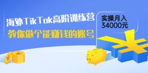 海外TikTok高阶训练营：教你做个能赚钱的账号，实操月入34000元！-天天有课网