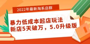 2022年最新淘系店群暴力低成本起店玩法：新店5天破万，5.0升级版-天天有课网