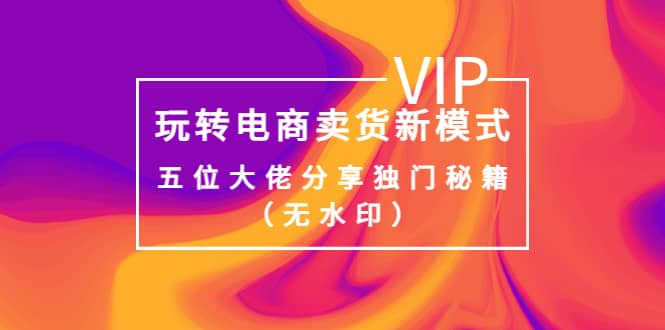 某收费培训：玩转电商卖货新模式，五位大佬分享独门秘籍（无水印）-天天有课网
