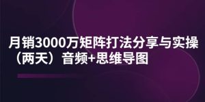 某线下培训：月销3000万矩阵打法分享与实操（两天）音频+思维导图-天天有课网