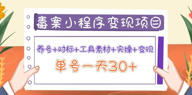 毒案小程序变现项目：养号+对标+工具素材+实操+变现-天天有课网