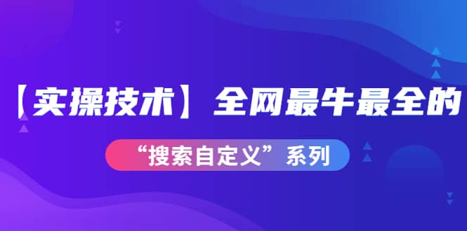 【实操技术】全网最牛最全的“搜索自定义”系列！价值698元-天天有课网