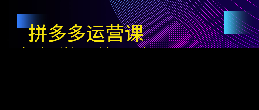 拼多多运营课：超级学员线上班，21天蜕变，小白也能成大神-天天有课网