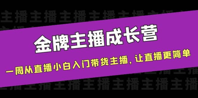 金牌主播成长营，一周从直播小白入门带货主播，让直播更简单-天天有课网